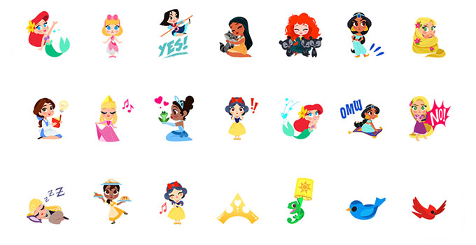disney princess emoji keyboard ios android